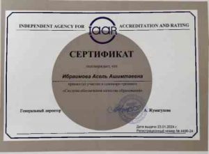 Ибраимова А.А. Сертификат 2024